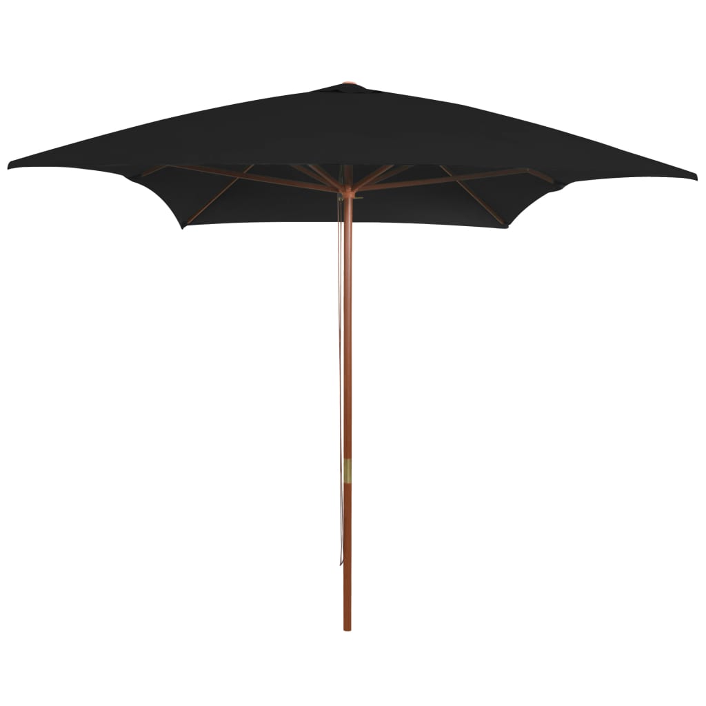 haveparasol 200x300 cm træstang sort