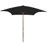 haveparasol 200x300 cm træstang sort