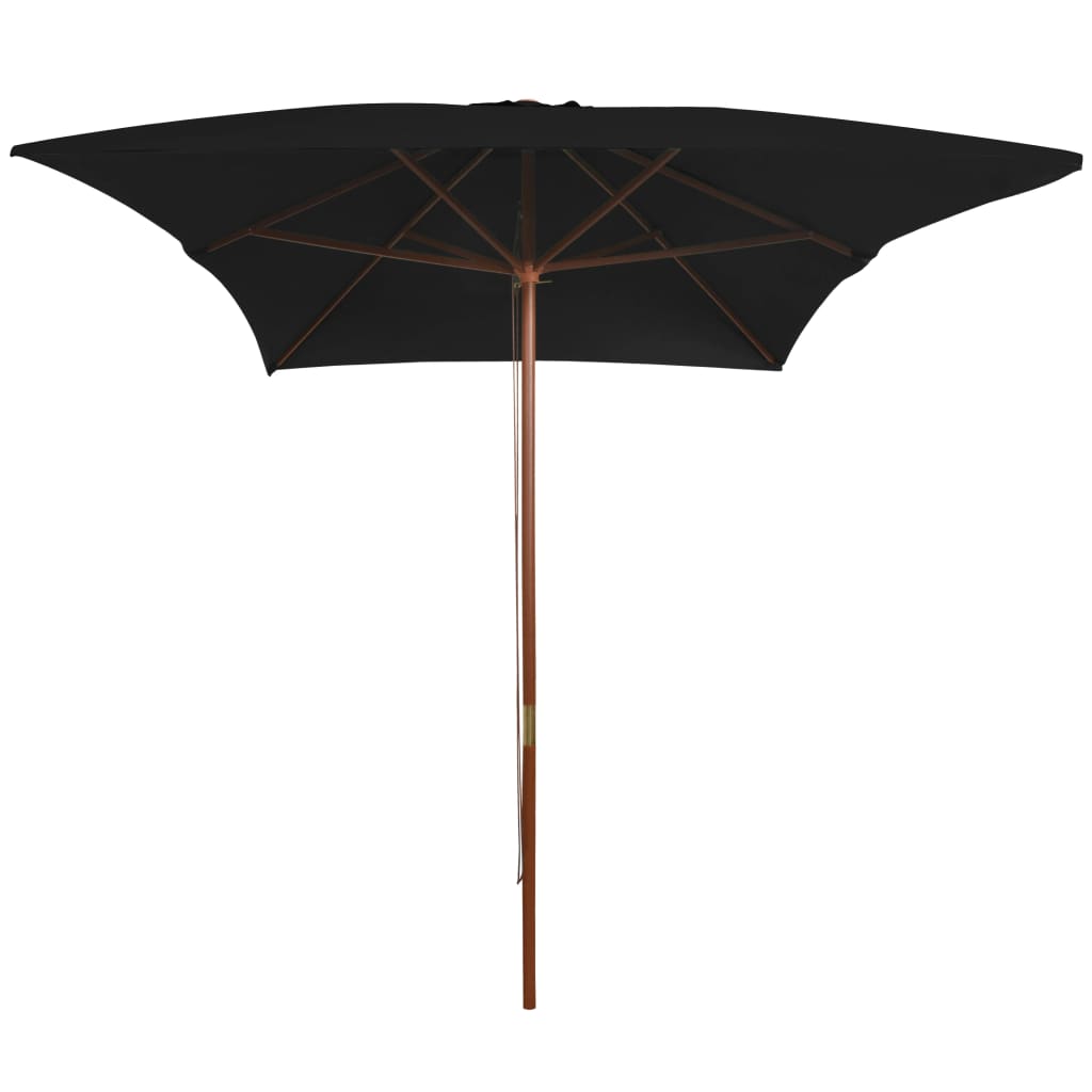 haveparasol 200x300 cm træstang sort