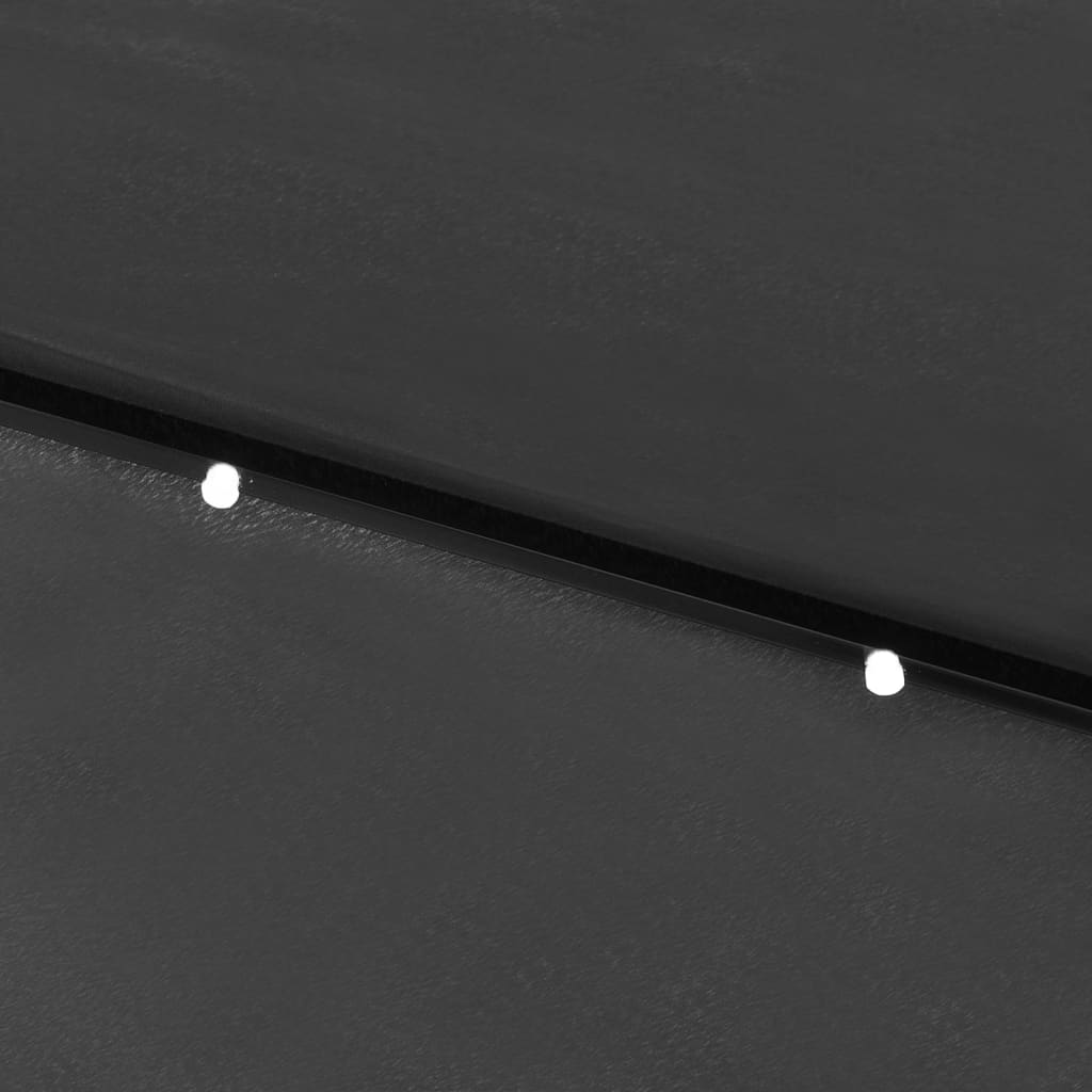 parasol med LED-lys og stålstang 2x3 m antracitgrå