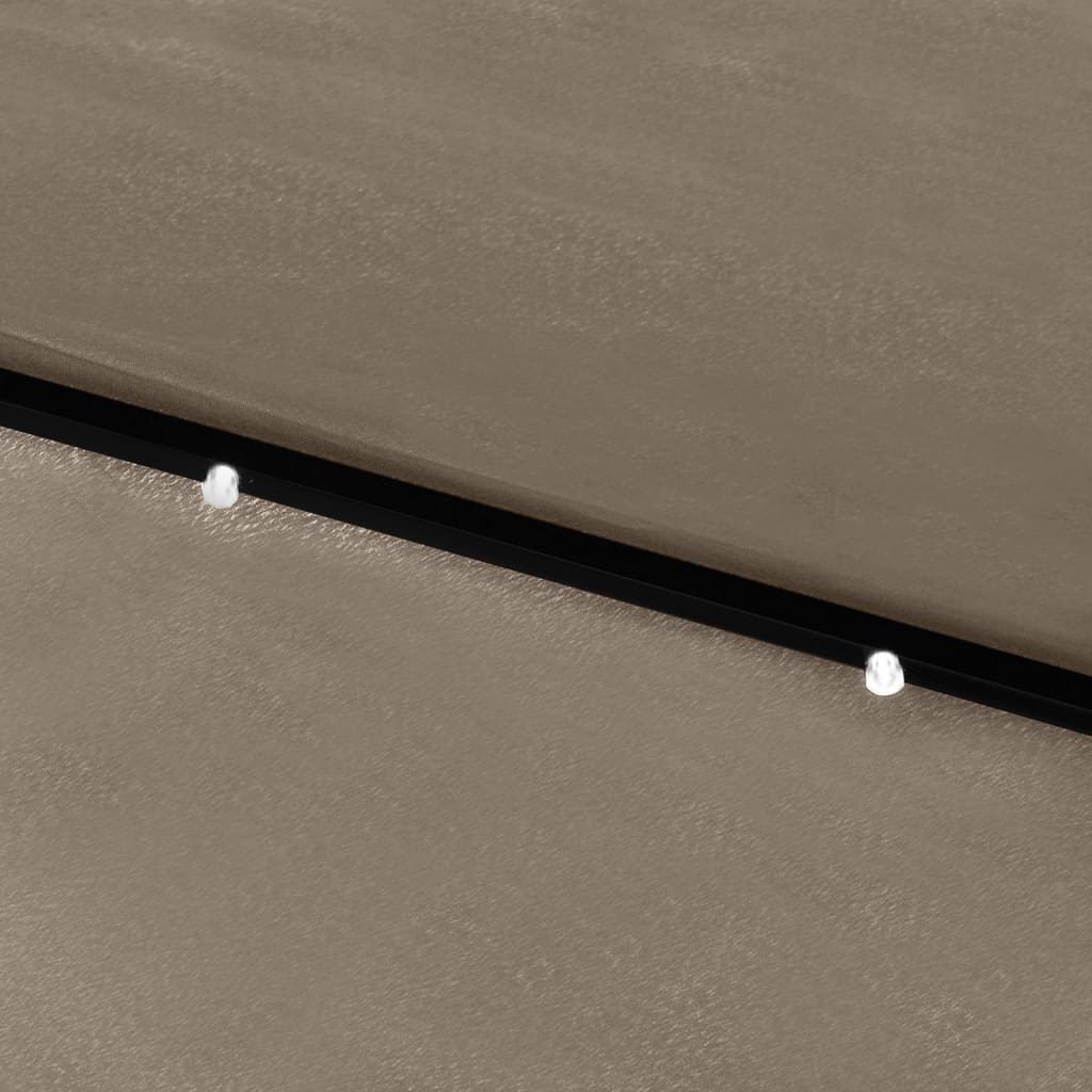 parasol med LED-lys og stålstang 2x3 m gråbrun