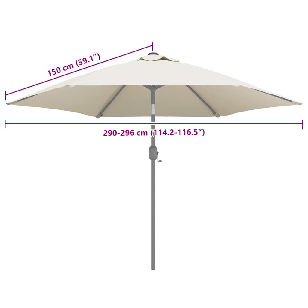 udskiftningsdug til parasol 300 cm sandfarvet