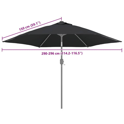 udskiftningsdug til parasol 300 cm sort