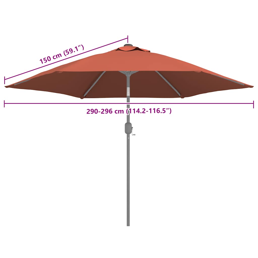 udskiftningsdug til parasol 300 cm terrakotta