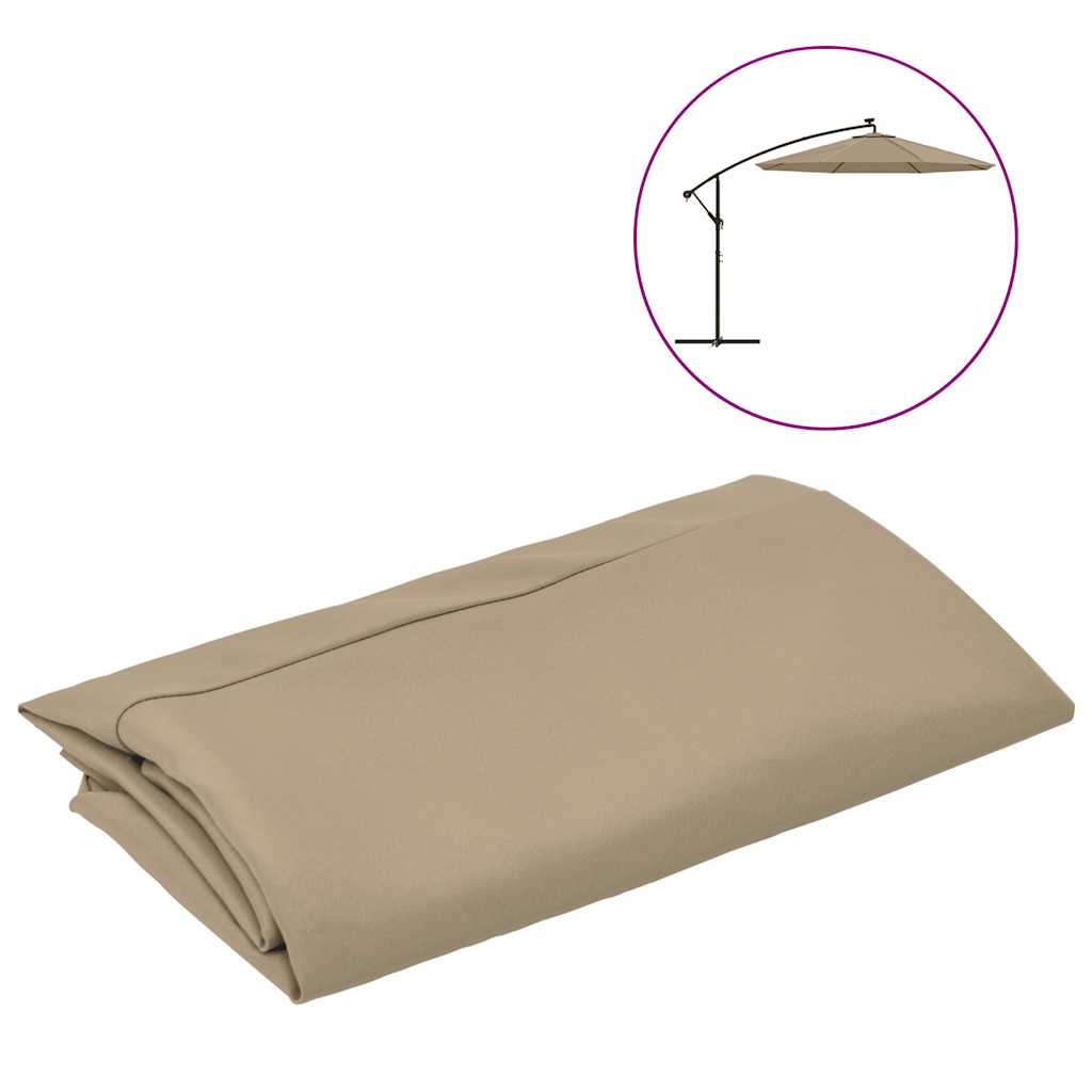 reservestof til fritstående parasol taupe 350 cm
