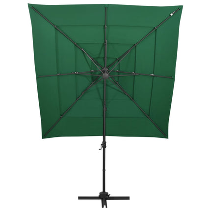 parasol med aluminiumsstang 4 niveauer 250x250 cm grøn