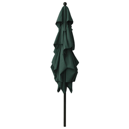 parasol 2,5x2,5 m aluminiumsstang 3 niveauer grøn