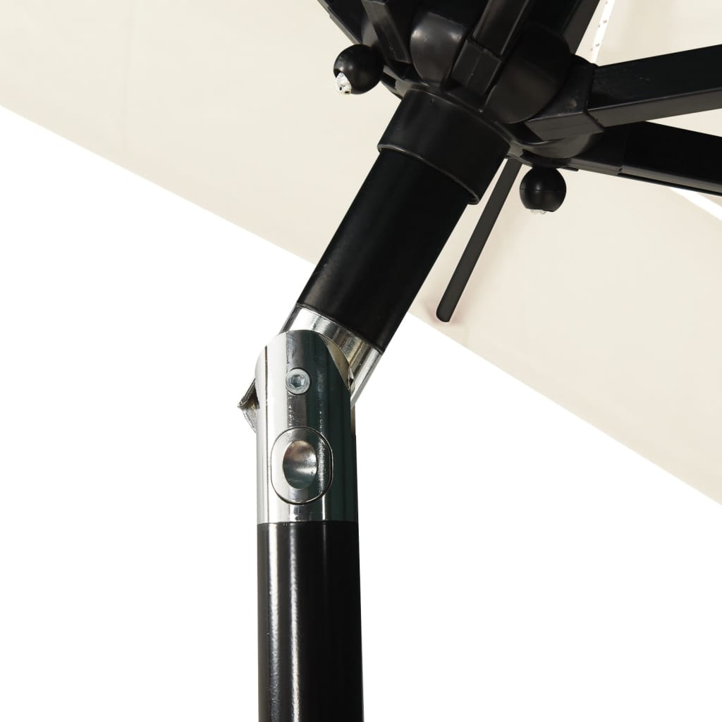 parasol 2x2 m aluminiumsstang 3 niveauer sandfarvet