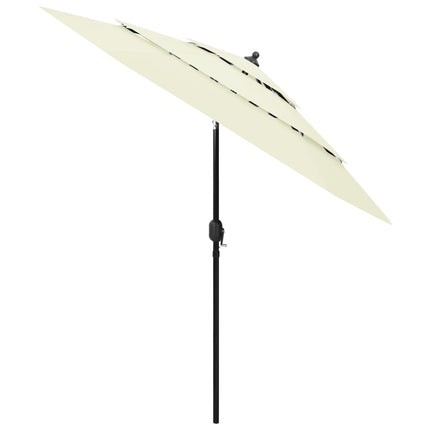 parasol 2,5 m aluminiumsstang 3 niveauer sandfarvet
