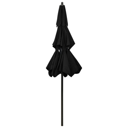 parasol 2,5 m aluminiumsstang 3 niveauer sort
