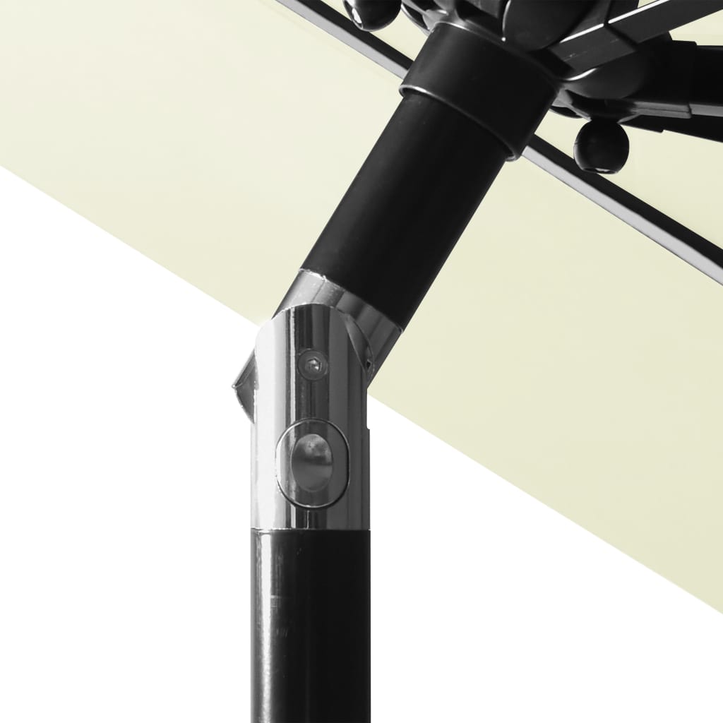 parasol 3 m aluminiumsstang 3 niveauer sandfarvet