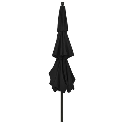 parasol med aluminiumsstang 3,5 m 3 niveauer sort