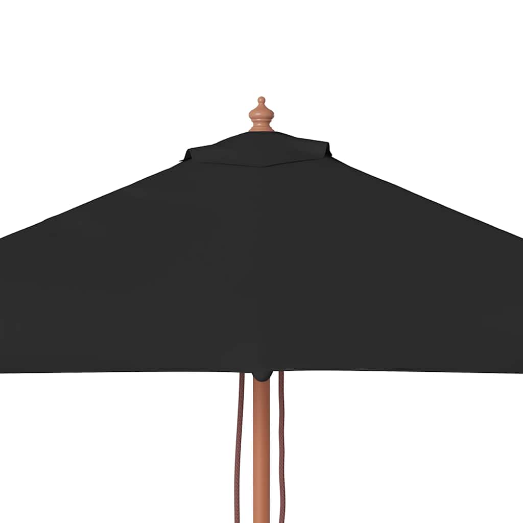 haveparasol 150x200 cm træstang sort