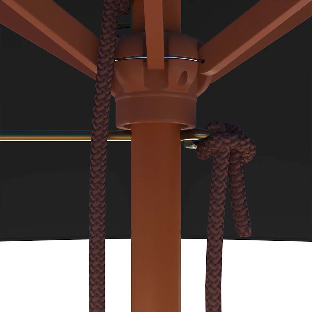 haveparasol 150x200 cm træstang sort