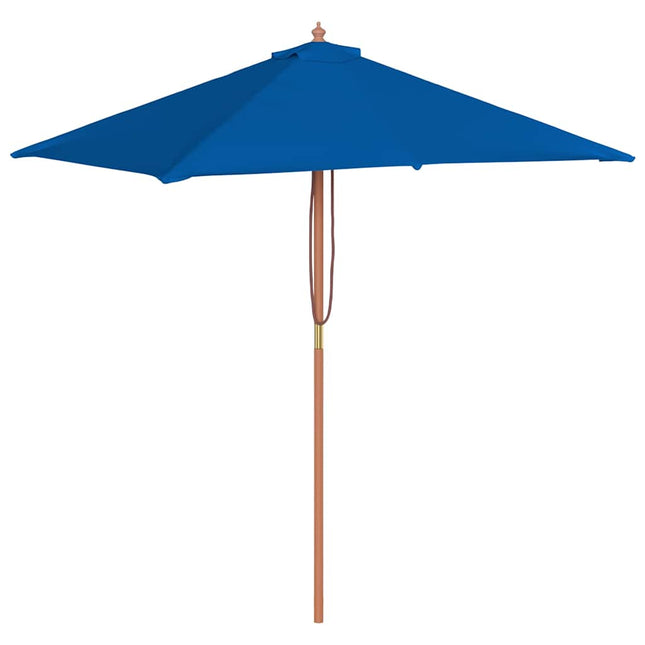 haveparasol 150x200 cm træstang blå