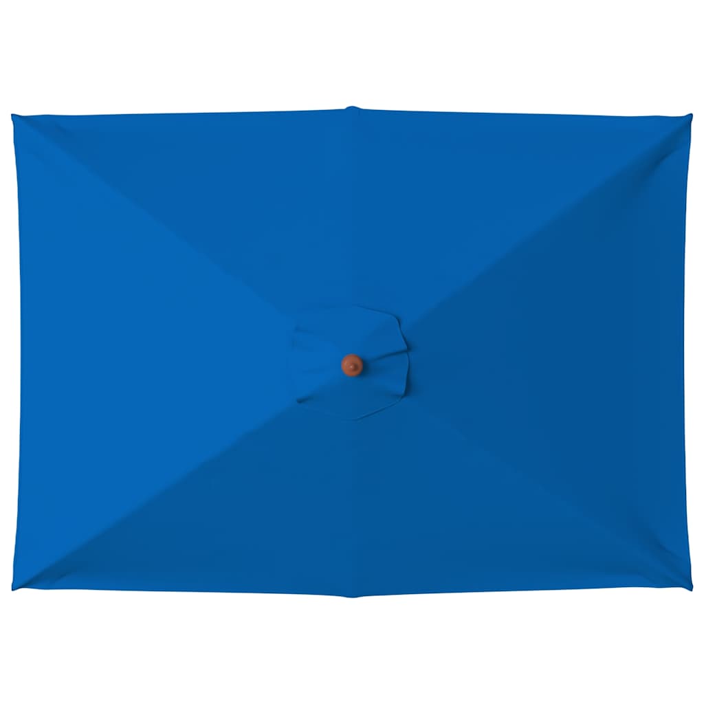 haveparasol 150x200 cm træstang blå