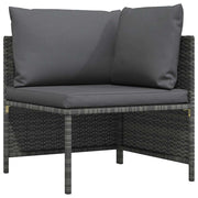 hjørnedel til sofa med hynder polyrattan grå