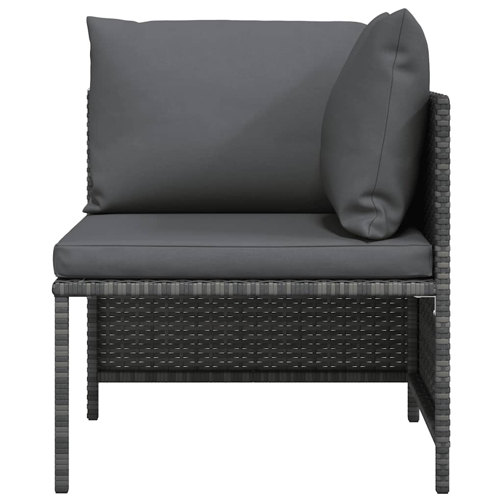 hjørnedel til sofa med hynder polyrattan grå
