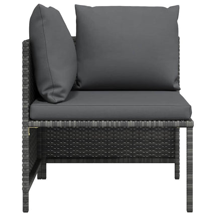 hjørnedel til sofa med hynder polyrattan grå