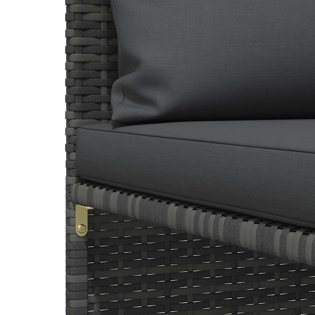 hjørnedel til sofa med hynder polyrattan grå