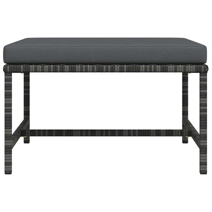 fodskammel til sofa med hynde polyrattan grå