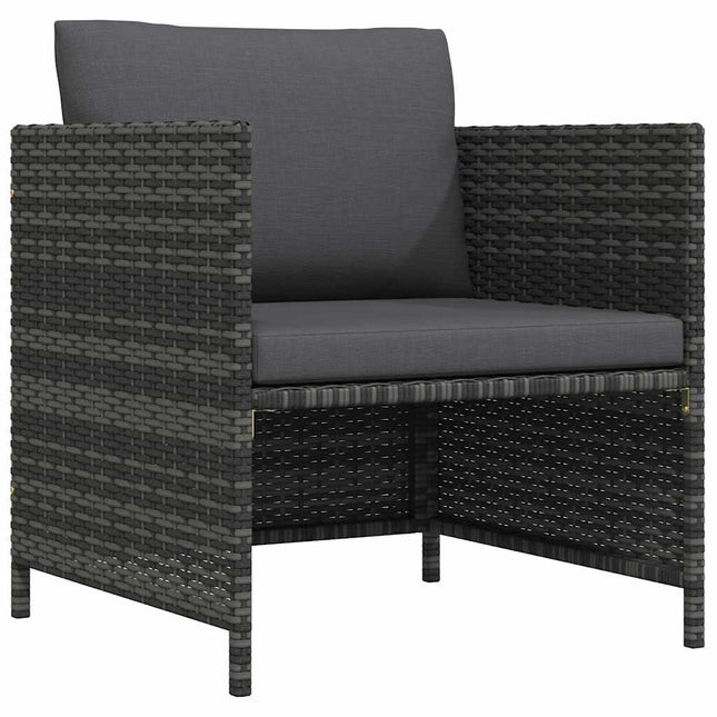 havesofa med hynder polyrattan grå