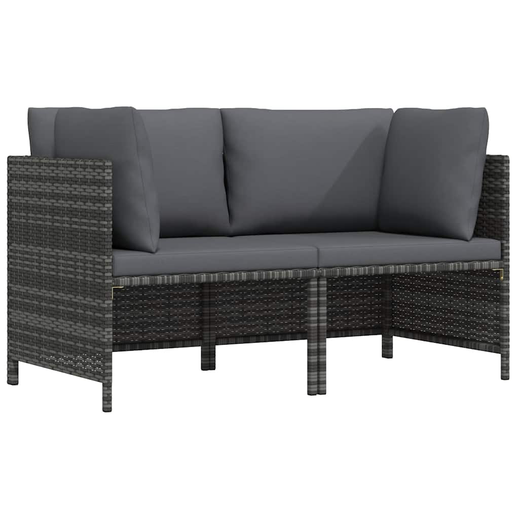 2-personers havesofa med hynder polyrattan gr