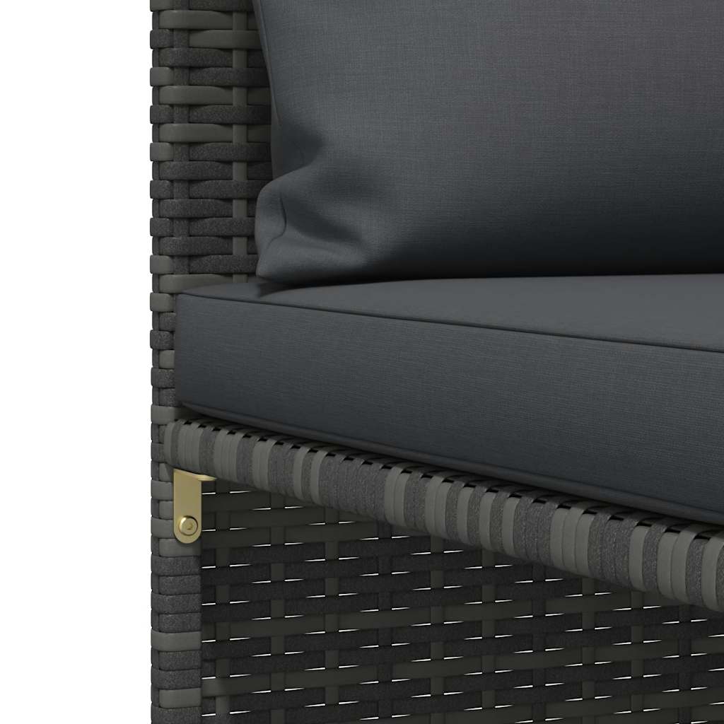 2-personers havesofa med hynder polyrattan grå