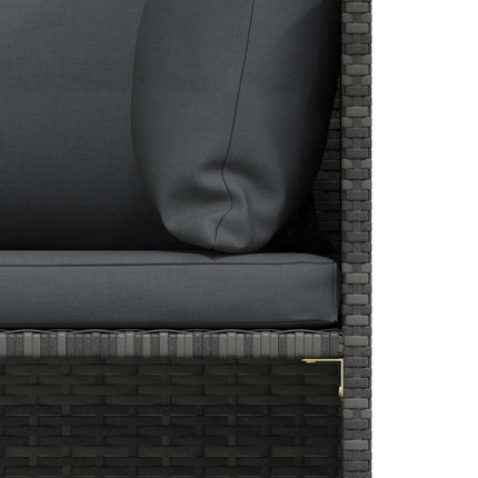 sofasæt 5 dele med hynder polyrattan grå