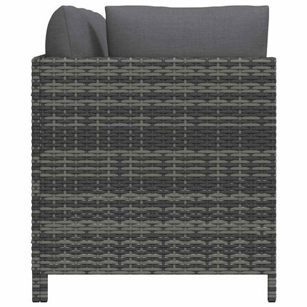 loungesæt til haven 3 dele med hynder polyrattan grå