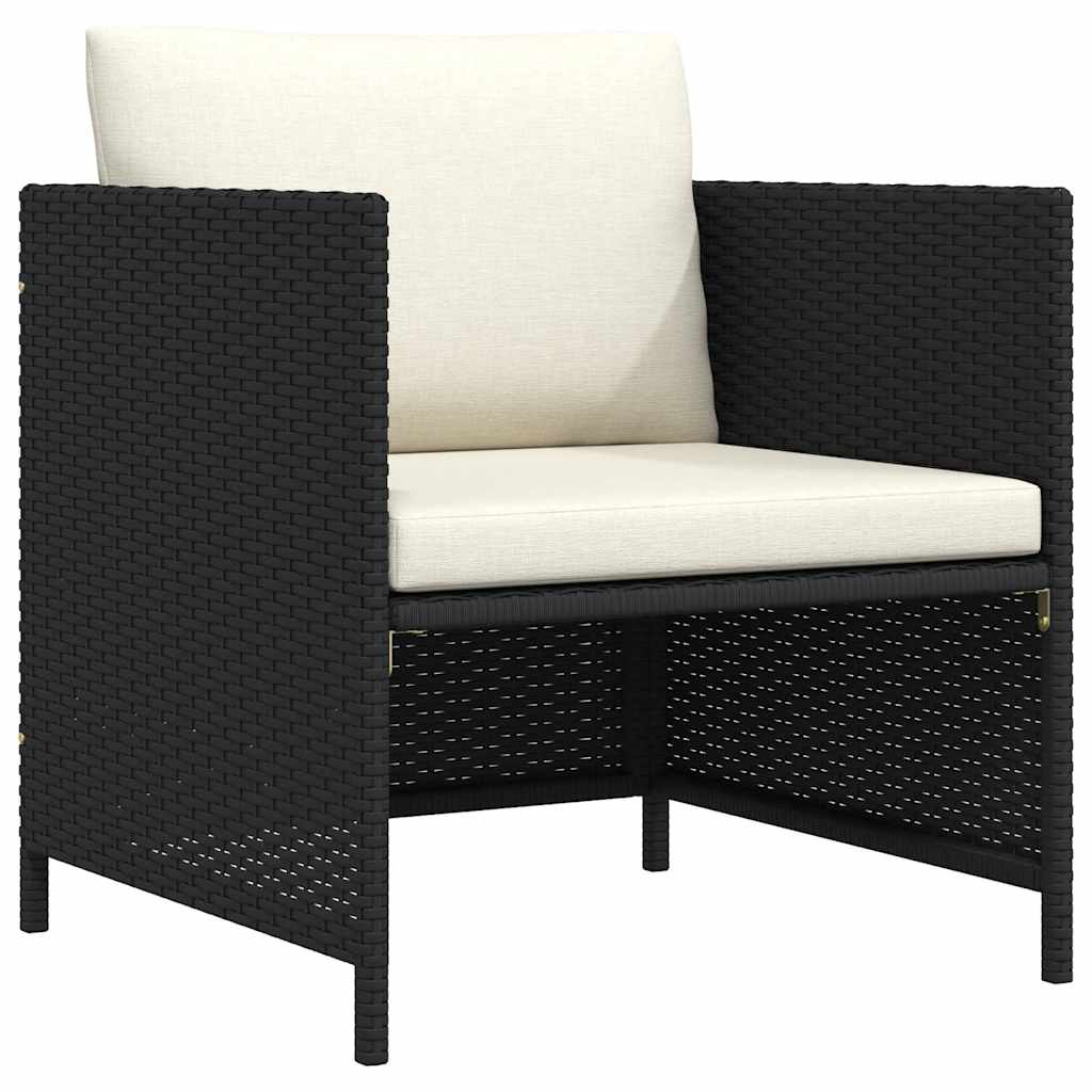 havesofa med hynder polyrattan sort