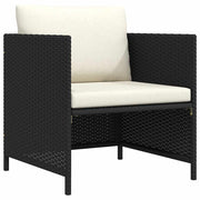 havesofa med hynder polyrattan sort