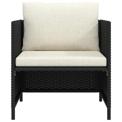 havesofa med hynder polyrattan sort