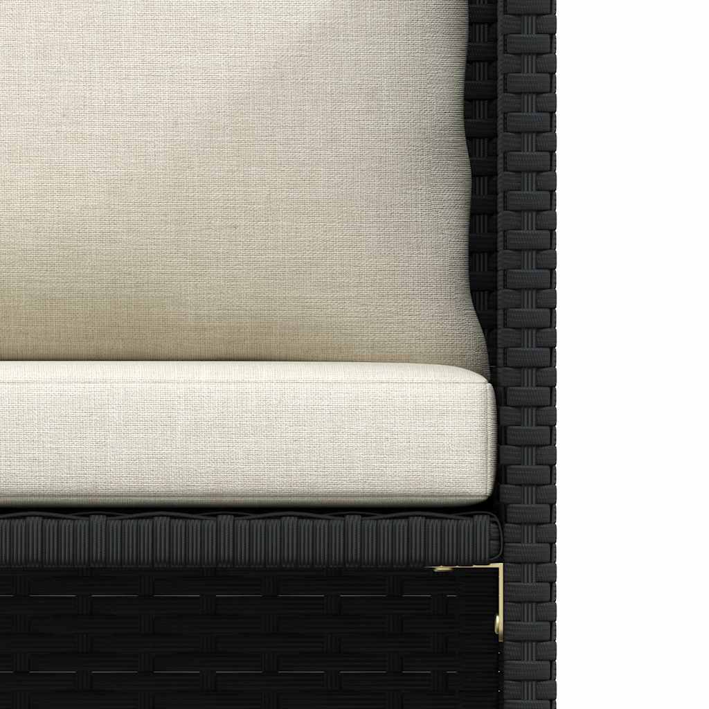 havesofa med hynder polyrattan sort