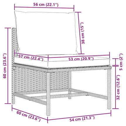 4-personers havesofa med hynder polyrattan sort
