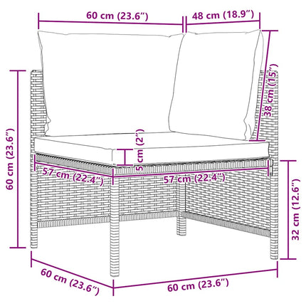sofasæt til haven 4 dele med hynder polyrattan sort