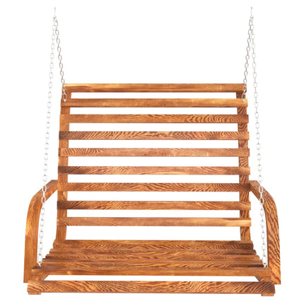 gyngebænk 126x63x92 cm massivt bøjet træ med teakfinish