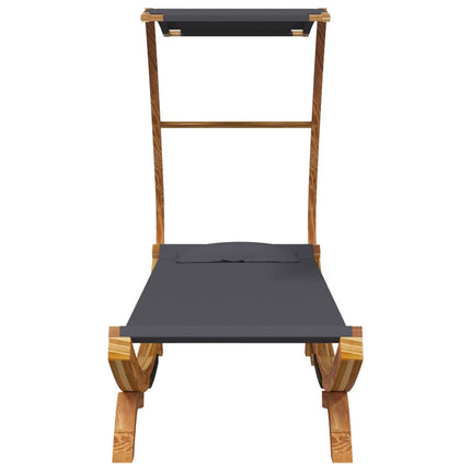 loungeseng med baldakin 100x190x134 cm bøjet træ antracitgrå