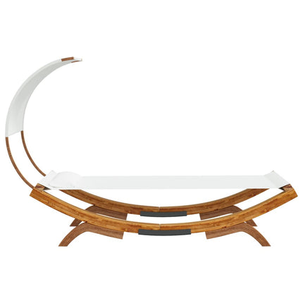 loungeseng med baldakin 100x200x126 cm bøjet træ cremefarvet