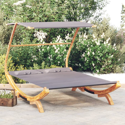 loungeseng med baldakin 165x203x138 cm bøjet træ antracitgrå