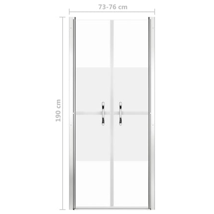 brusedør 76x190 cm delvist matteret sikkerhedsglas