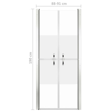brusedør 91x190 cm delvist matteret sikkerhedsglas
