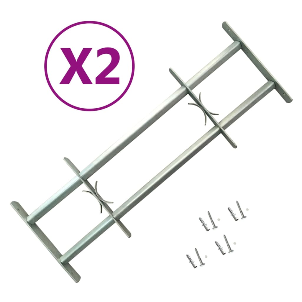 justérbart sikkerhedsgitter til vinduer 2 stk. 1000-1500 mm
