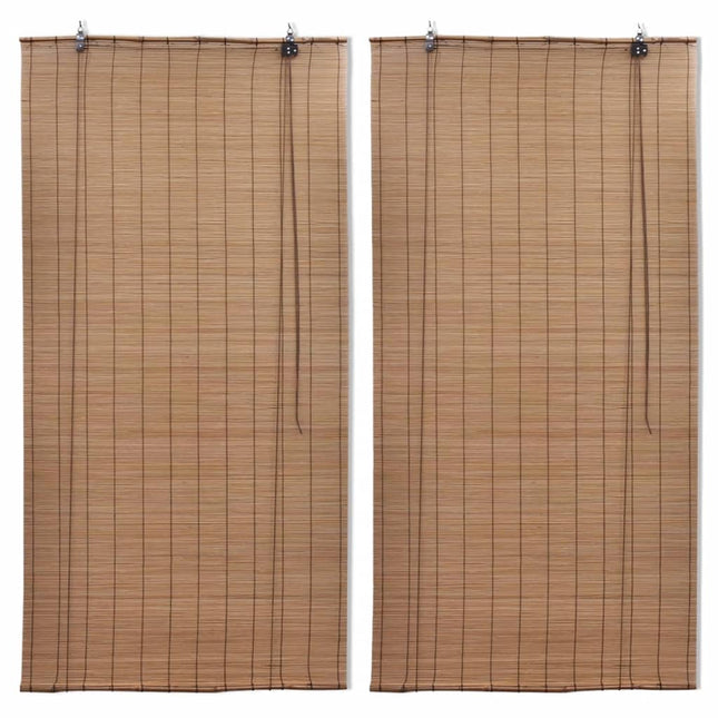 rullegardiner 2 stk. 100x160 cm bambus brun