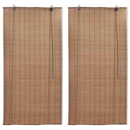 rullegardiner 2 stk. 120x220 cm bambus brun