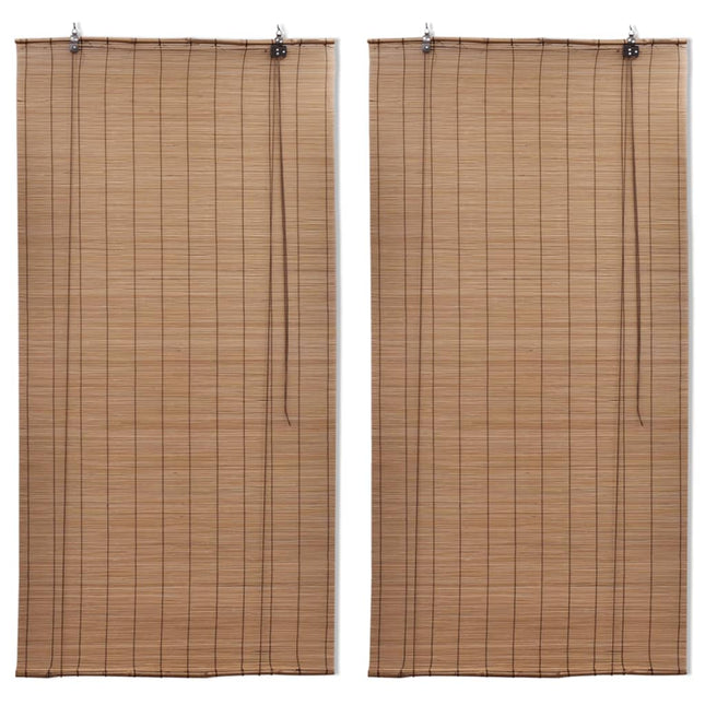 rullegardiner 2 stk. 120x220 cm bambus brun
