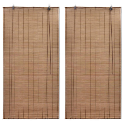 rullegardiner 2 stk. 150x220 cm bambus brun