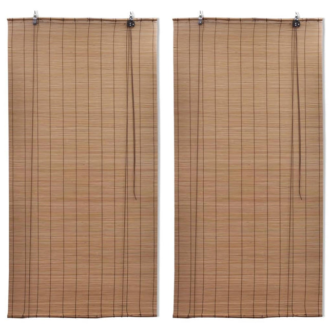 rullegardiner 2 stk. 150x220 cm bambus brun