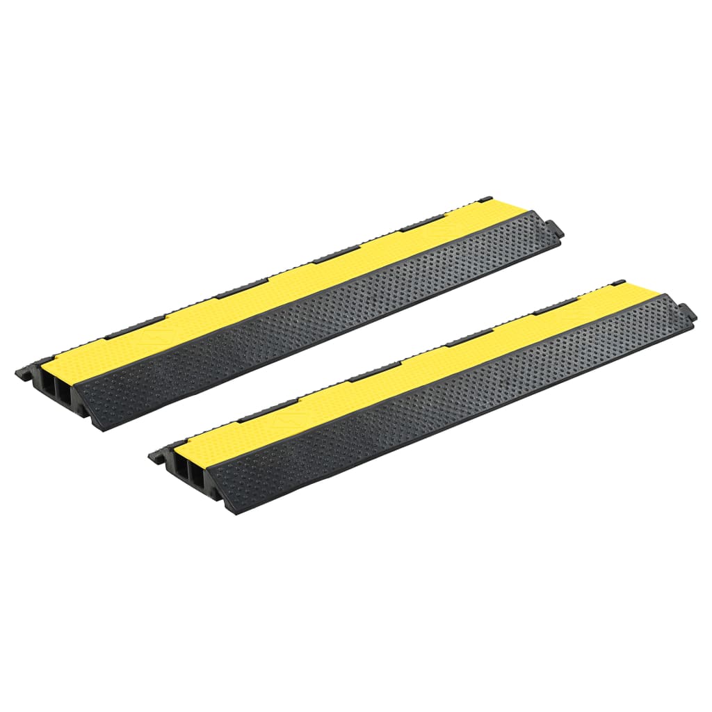 kabelbeskytterramper 2 stk. 2 kanaler 101,5 cm gummi