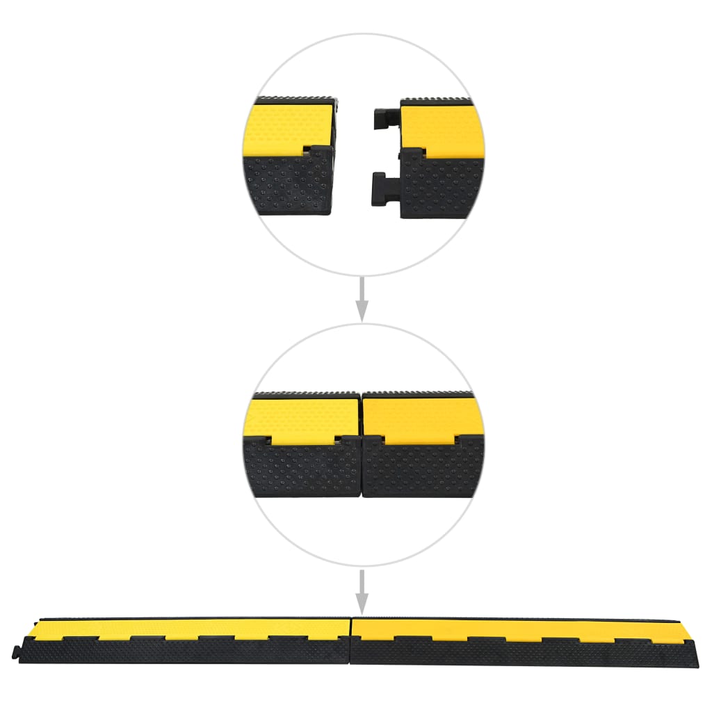 kabelbeskytterramper 2 stk. 2 kanaler 101,5 cm gummi